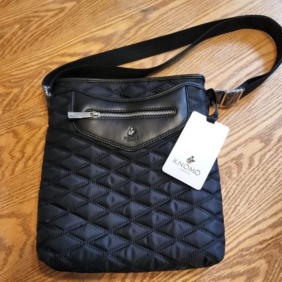 Knomo Bags Nwt Knomo London Quilted Crossbody Purse Black Nylon